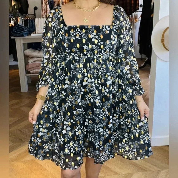 FLORAL PRINT BABYDOLL DRESS - Picture 1 of 9